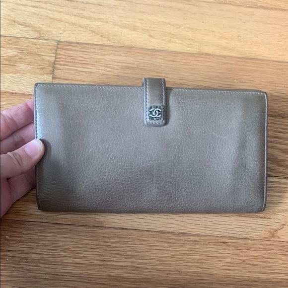 Chanel Taupe Leather Wallet - Picture 1 of 11